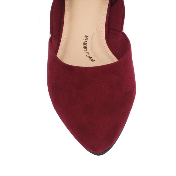 Time And Tru Maroon Pointed Toe Ballet Flats 6 - Picture 5 of 12